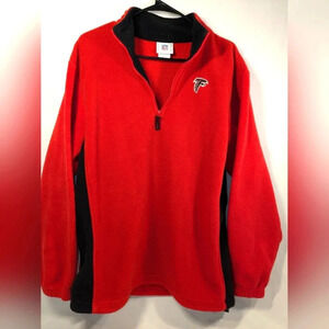 NFL Atlanta Falcons football pullover fleece, red/black, 1/4 zip , size M